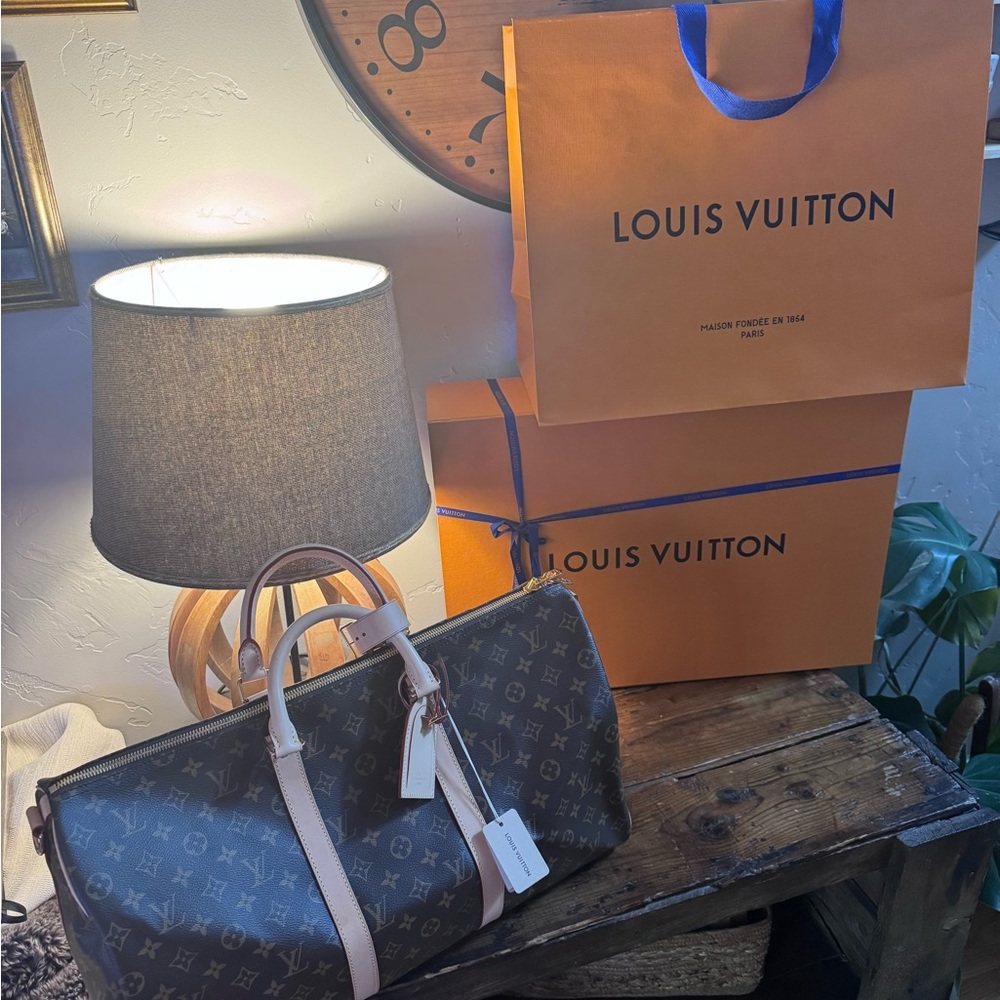 Louis Vuitton Brown and Tan Monogram Duffel Bag - Picture 2 of 6